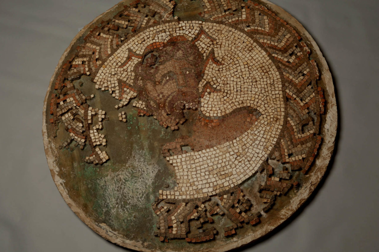 Dorset-Museum-Objects-Roman-Mosaic-Roundel-Hemsworth-Roman-Villa